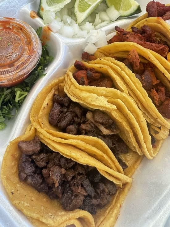Taco Al Pastor/Pork in Red Sauce.